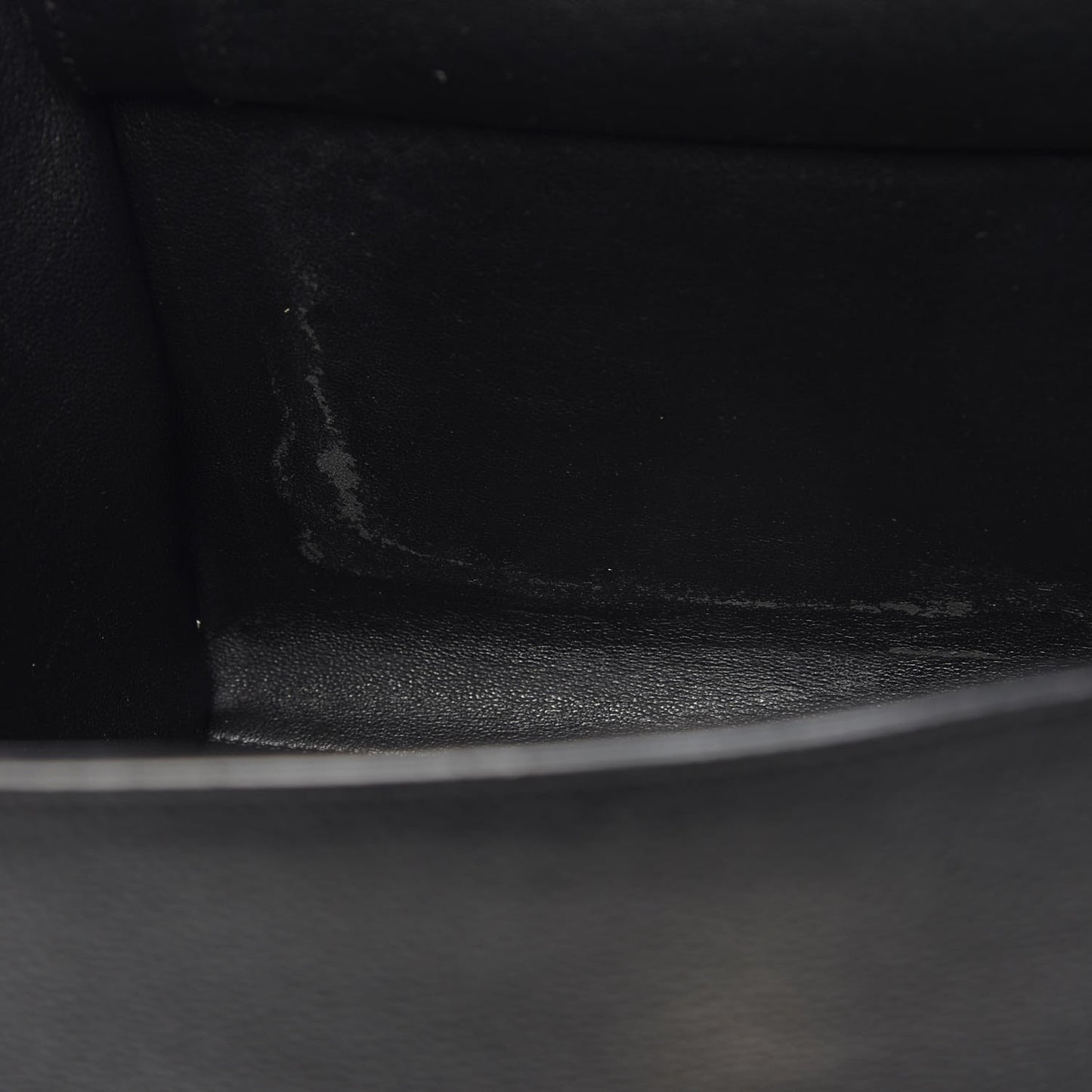 Drummed Calfskin Suede Small Trapeze Black