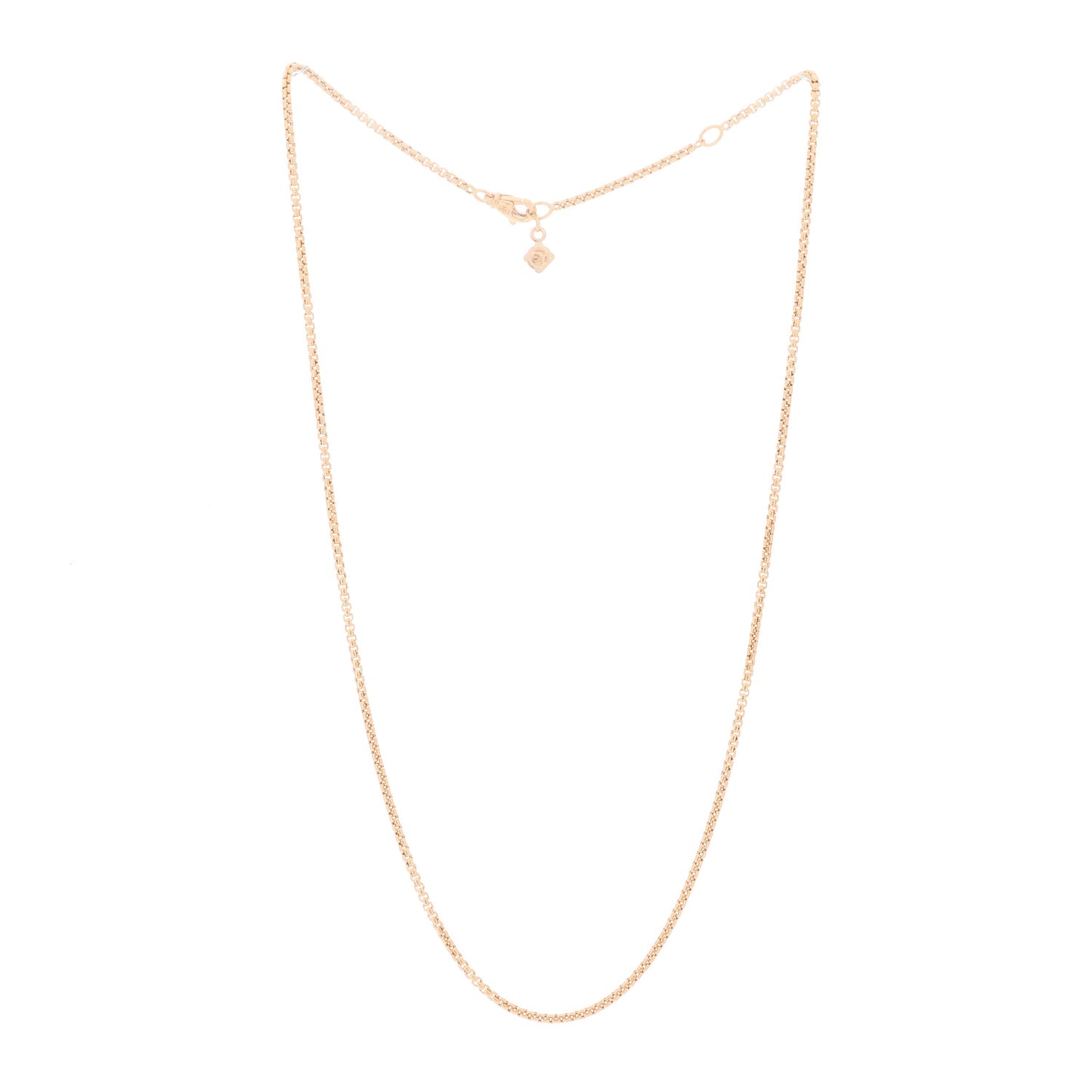 18K Rose Gold 1.7mm Box Chain Necklace 18"