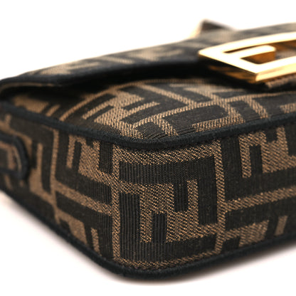 Fendi Fabric Jacquard FF 1974 Mini Baguette Tobacco Moro Black 9 of 11