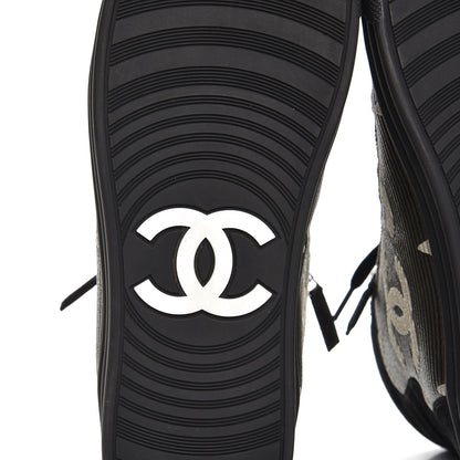 Chanel Canvas Suede CC Star Zipped High Top CC Sneakers 38 Black 8 of 9