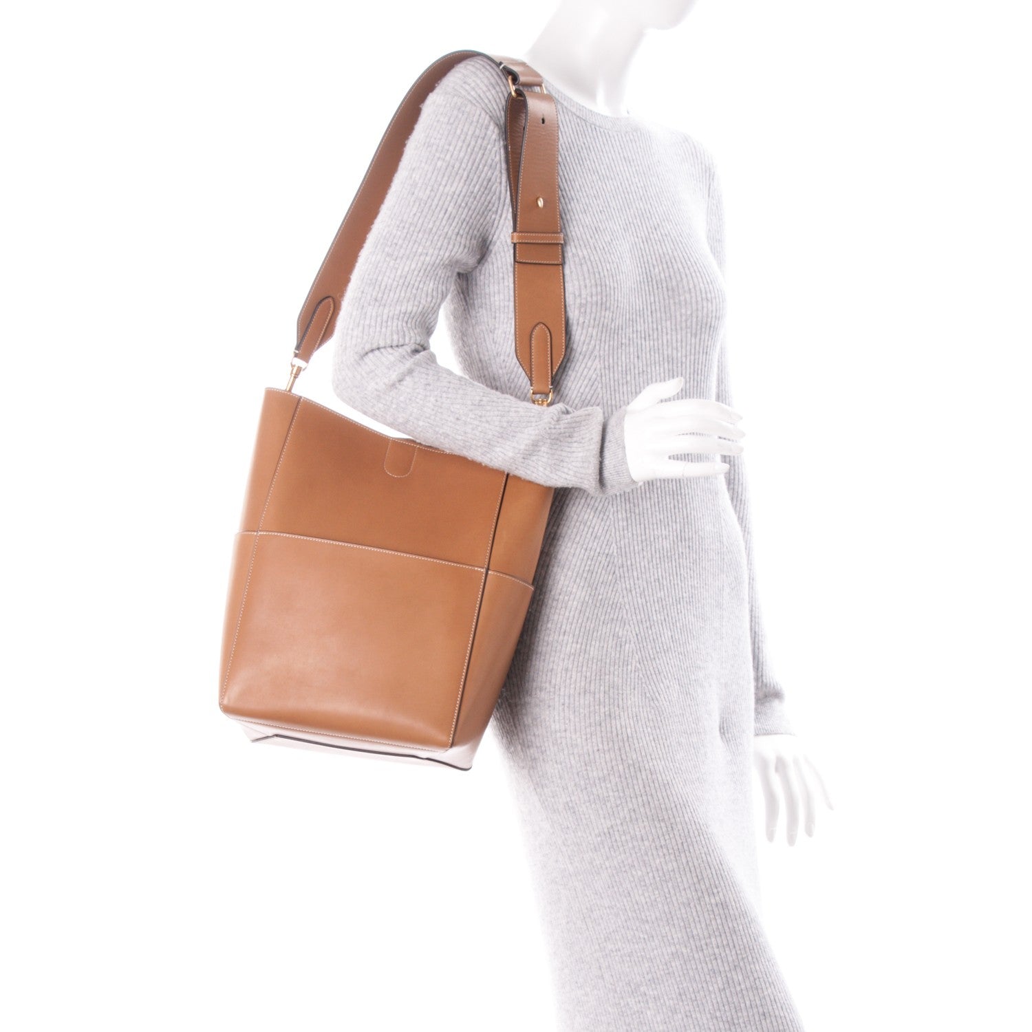 Celine Natural Calfskin Sangle Bucket Bag Light Camel 2 of 6