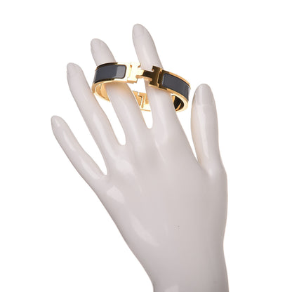 Hermes Enamel Narrow Clic Clac H Bracelet PM Slate 2 of 6