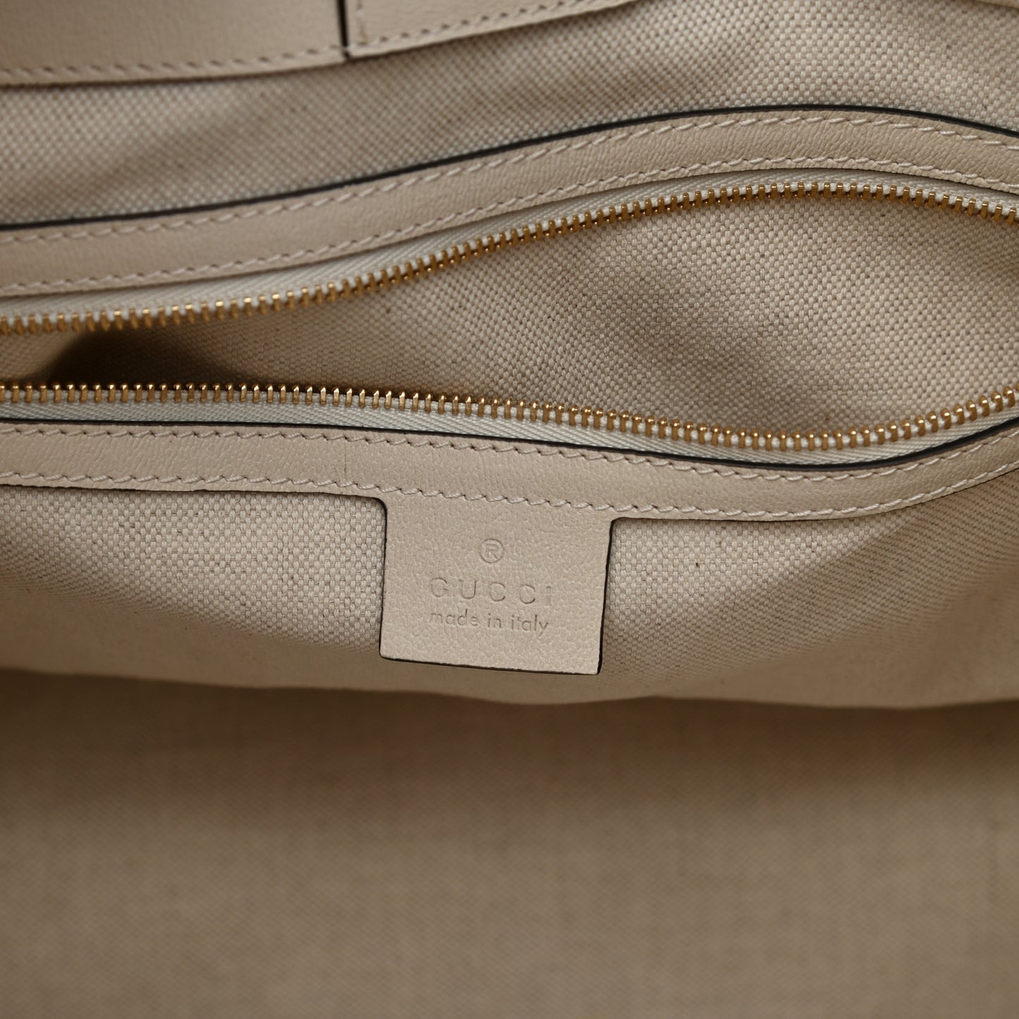 Monogram Calfskin Large Horsebit 1955 Tote Bag Beige Mystic White