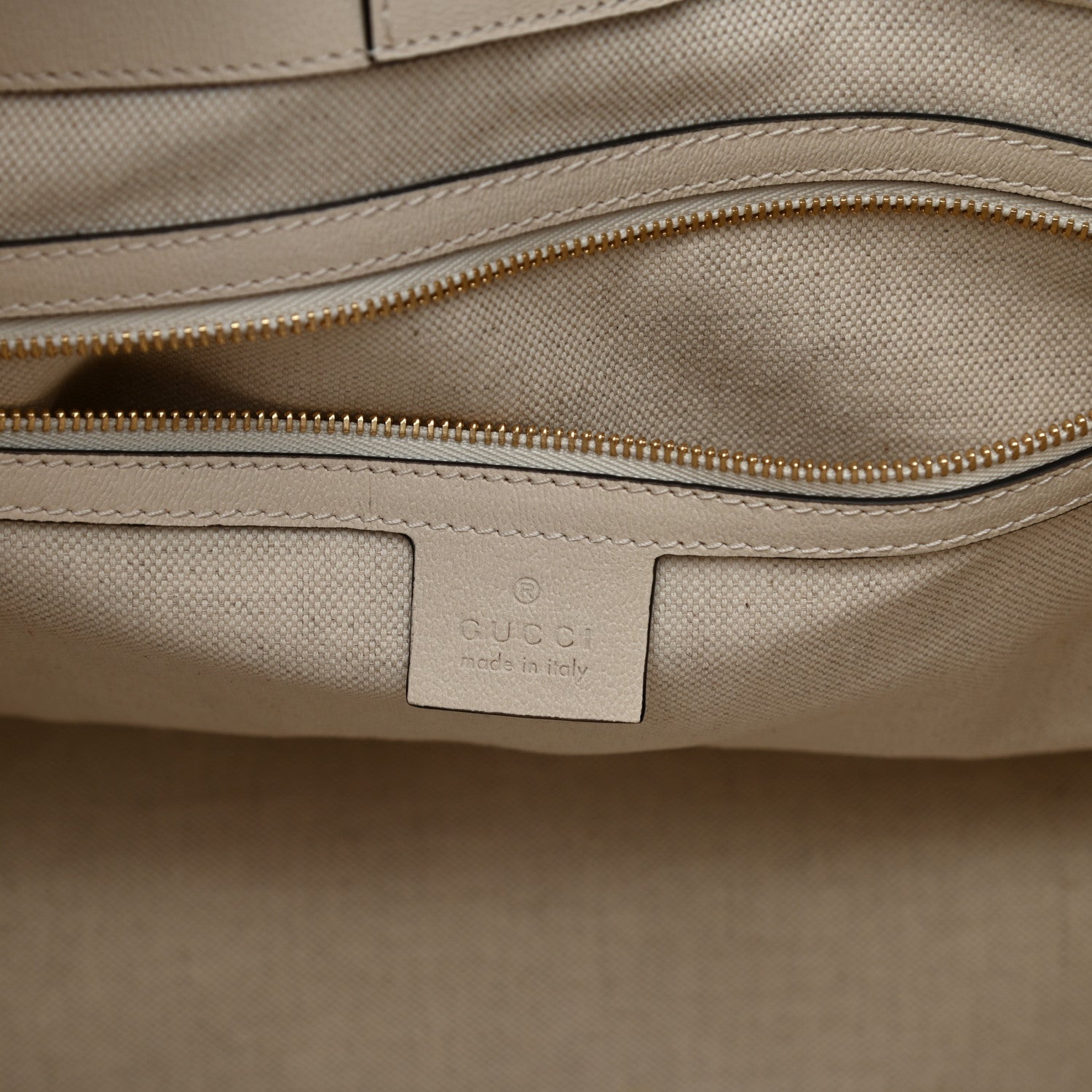 Gucci Monogram Calfskin Large Horsebit 1955 Tote Bag Beige Mystic White 6 of 11