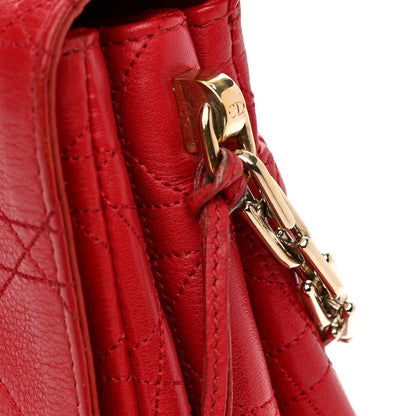 Christian Dior Calfskin Cannage Stitched Medium Diorling Red 10 of 11