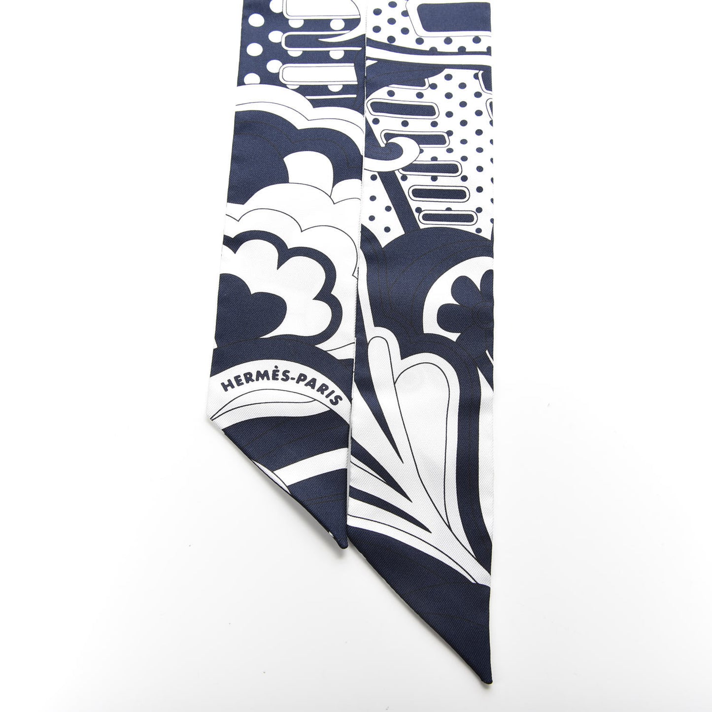 Silk Washington's Carriage Detail Twilly Marine White