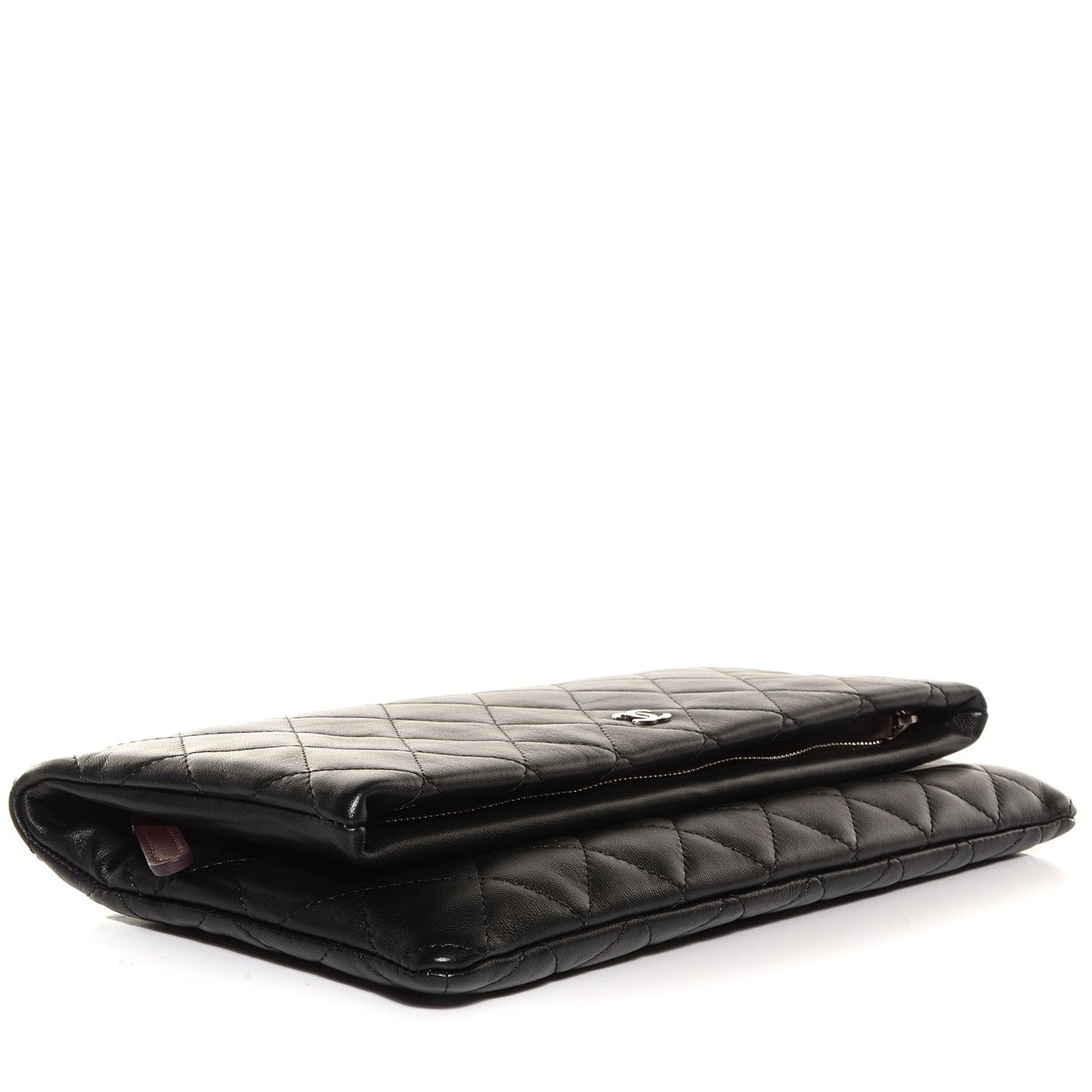 Lambskin Quilted Beauty Clutch Bag Black