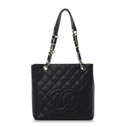 Chanel Caviar Quilted Petit Shopping Tote PST Black 1 of 10