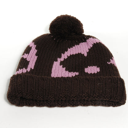 Louis Vuitton Monogram Knit Wool Hat Fringe Scarf Set Pink Ebene 7 of 7