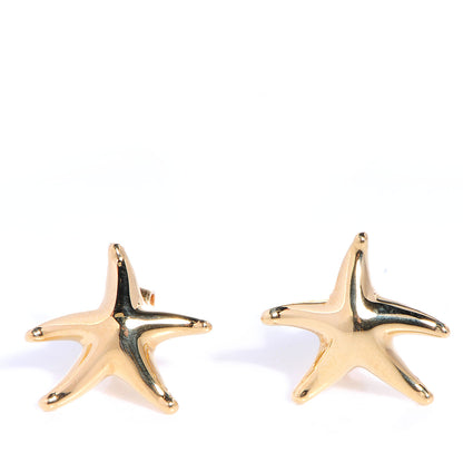 Tiffany 18K Yellow Gold 15mm Elsa Peretti Starfish Earrings 1 of 4