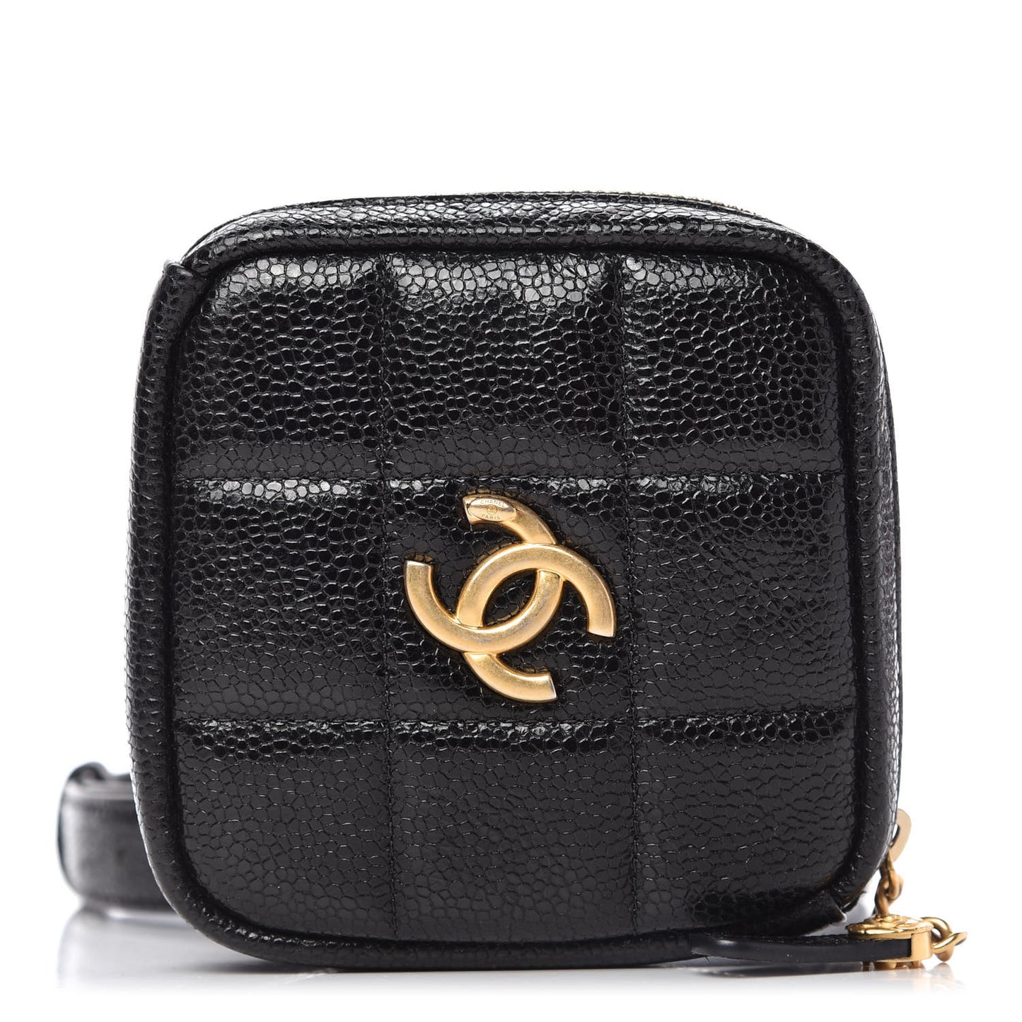 Caviar Quilted Coin Purse Belt Bag Black