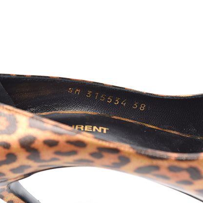Saint Laurent Leopard Lame Double Cat Pumps 38.5 Gold 7 of 7