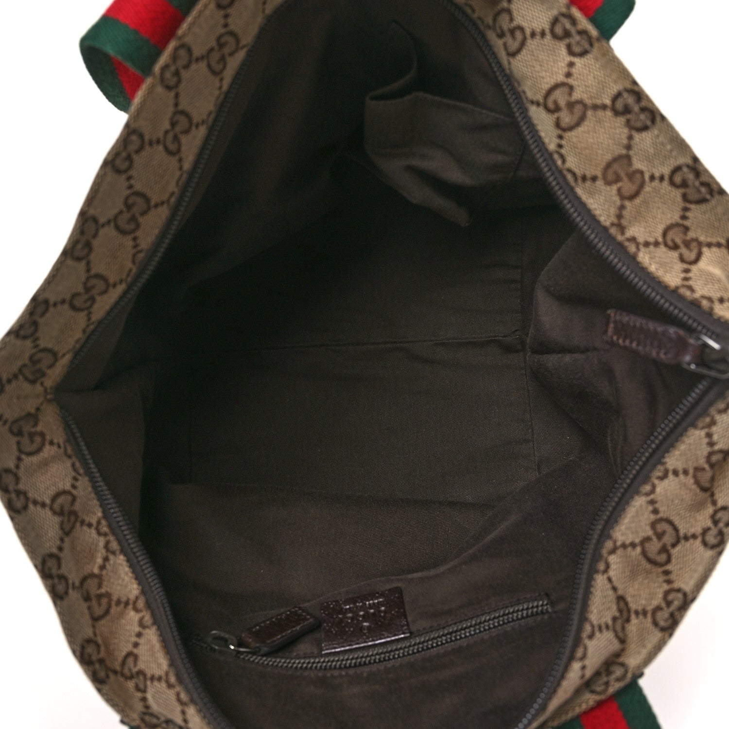 Gucci GG Monogram Small Web Handle Bucket Tote Dark Brown 5 of 9