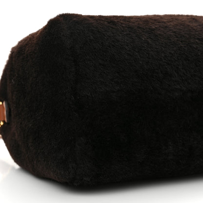 Louis Vuitton Shearling Monogram LV Ski Cozygram Speedy Bandouliere 25 Chocolate Cream 8 of 9