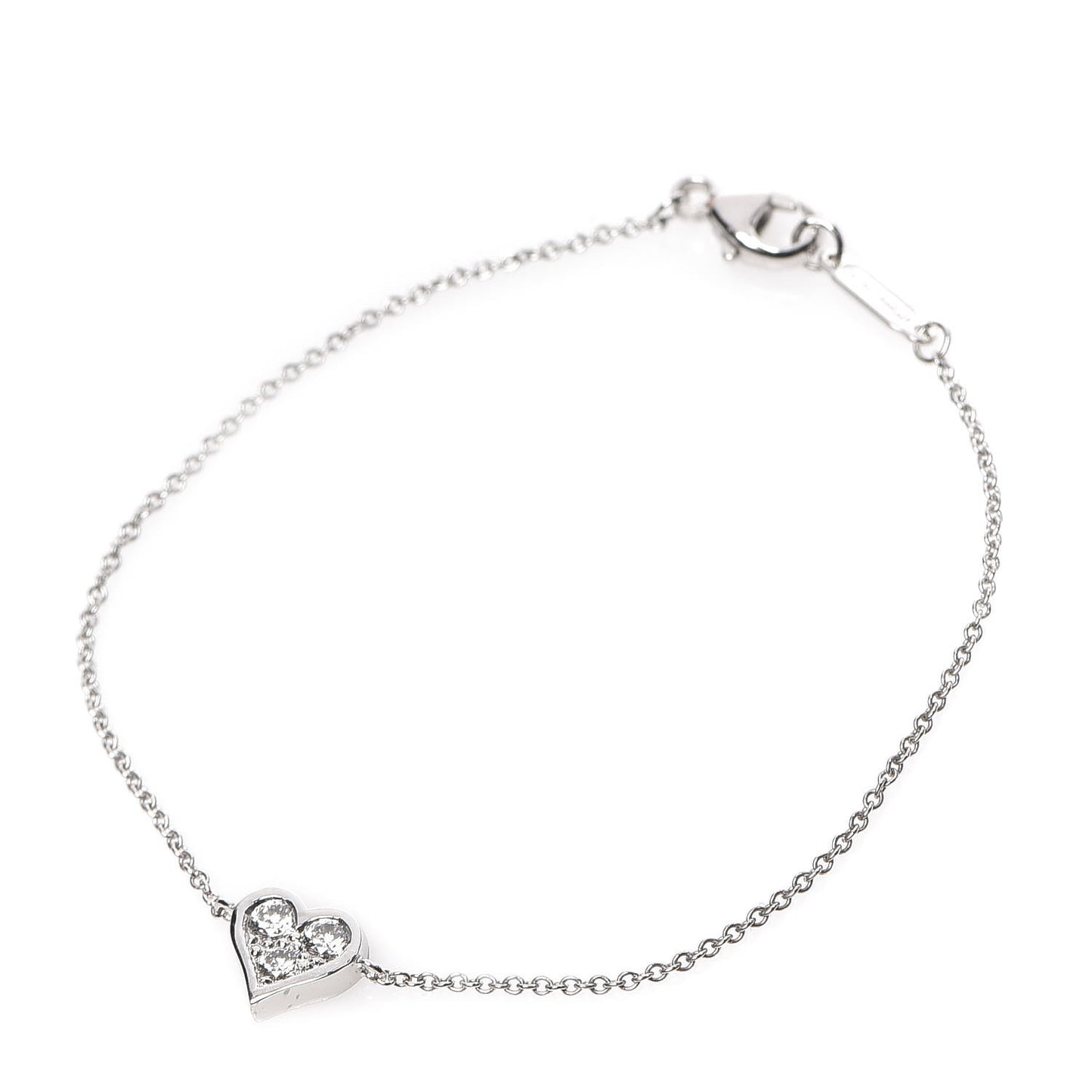 Platinum Diamond Hearts Bracelet