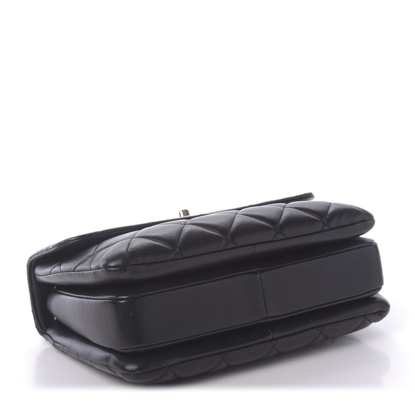 Lambskin Quilted Small Trendy CC Dual Handle Flap Bag Black