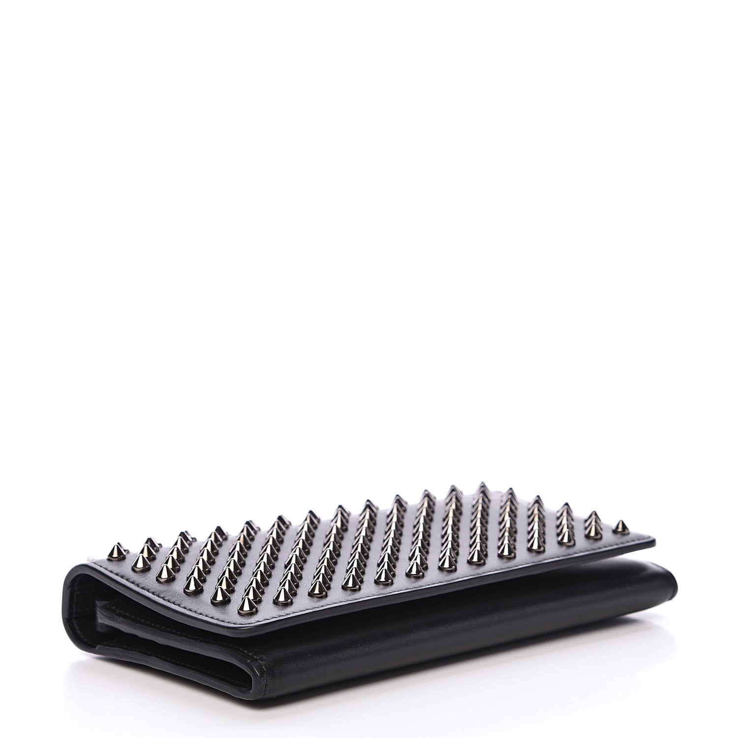 Christian Louboutin Calfskin Spikes Boudoir Wristlet Black 3 of 7