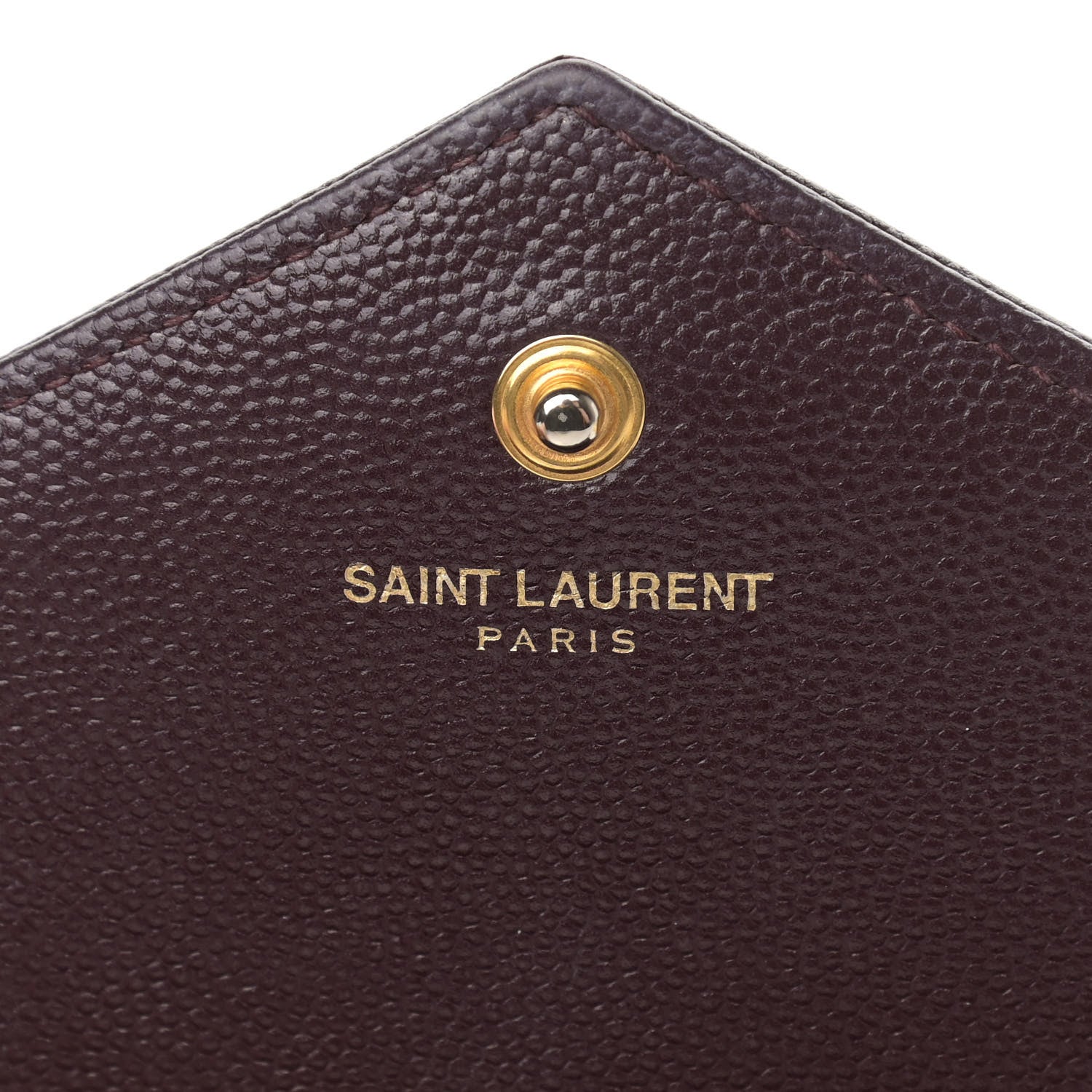 Saint Laurent Grain De Poudre Matelasse Chevron Monogram Chain Wallet Palissandre 6 of 15