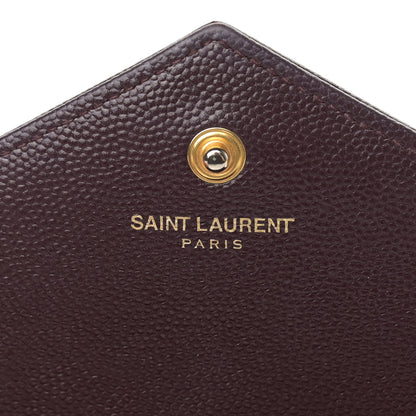 Saint Laurent Grain De Poudre Matelasse Chevron Monogram Chain Wallet Palissandre 6 of 15