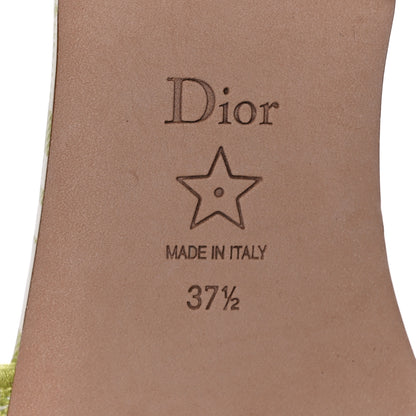 Christian Dior Canvas Check'N'Dior Pop Embroidered Dway Flat Slide Sandals 37.5 Chartreuse 8 of 8
