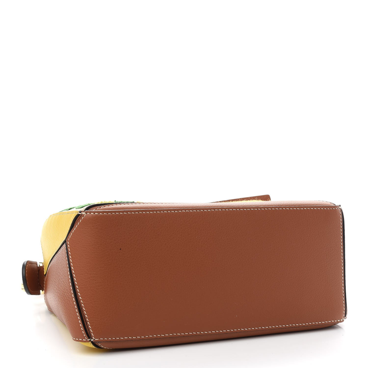 Loewe Calfskin Embroidered Floral Small Puzzle Bag Tan Yellow 4 of 8