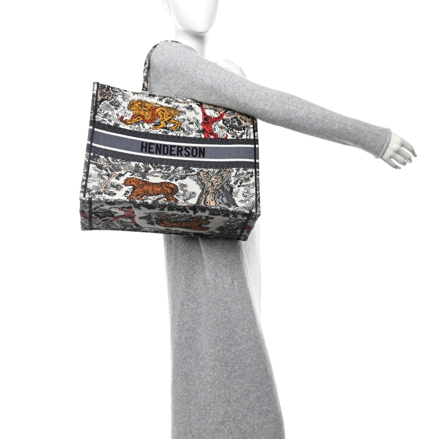 Canvas Embroidered Large Dioriviera Toile De Jouy Book Tote Multicolor