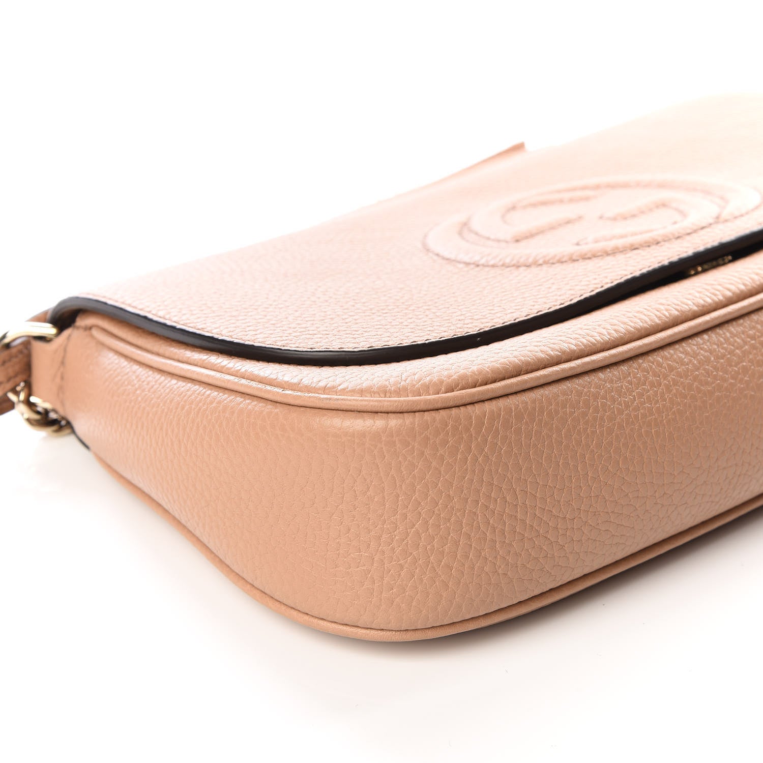 Gucci Pebbled Calfskin Medium Soho Flap Crossbody Camelia 5 of 9
