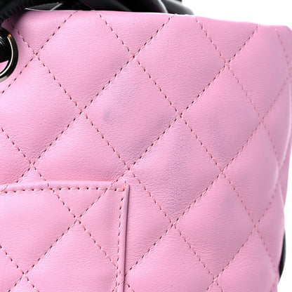 Chanel Calfskin Quilted Large Cambon Tote Pink Black 10 of 10