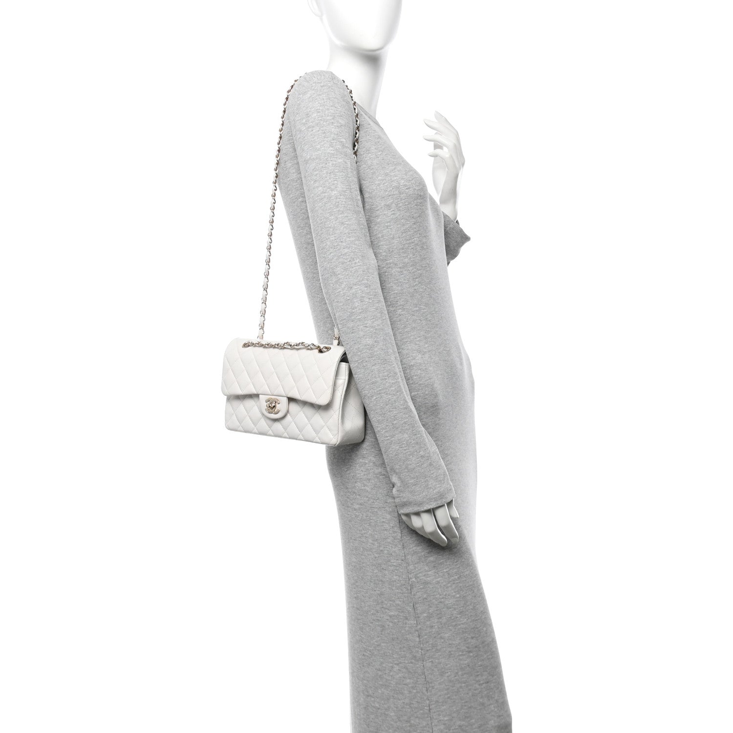 Chanel Caviar Quilted Small Double Flap White 2 of 13