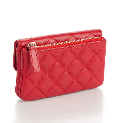 Chanel Lambskin Quilted Coin Purse Red 3 of 7