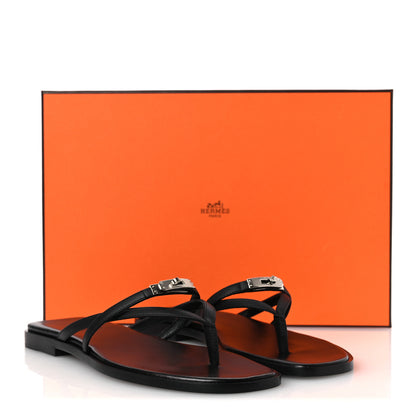 Hermes Calfskin Miss Sandals 37 Black 11 of 11