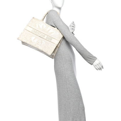 Christian Dior Canvas Embroidered Medium Rêve d'Infini Book Tote Gold 2 of 13