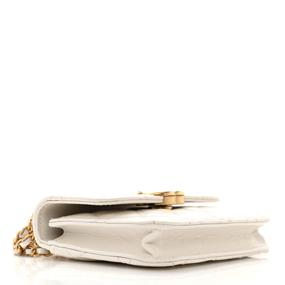 Chanel Calfskin Quilted Perfect Fit Coin Purse With Chain White 4 of 12