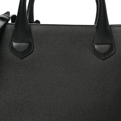 Burberry Derby Calfskin House Check Medium Banner Tote Black 7 of 9
