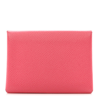 Hermes Epsom Calvi Duo Card Case Rose Azalee 1 of 6