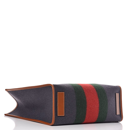 Gucci Felt Large Signature Web Tote Grey 4 of 9