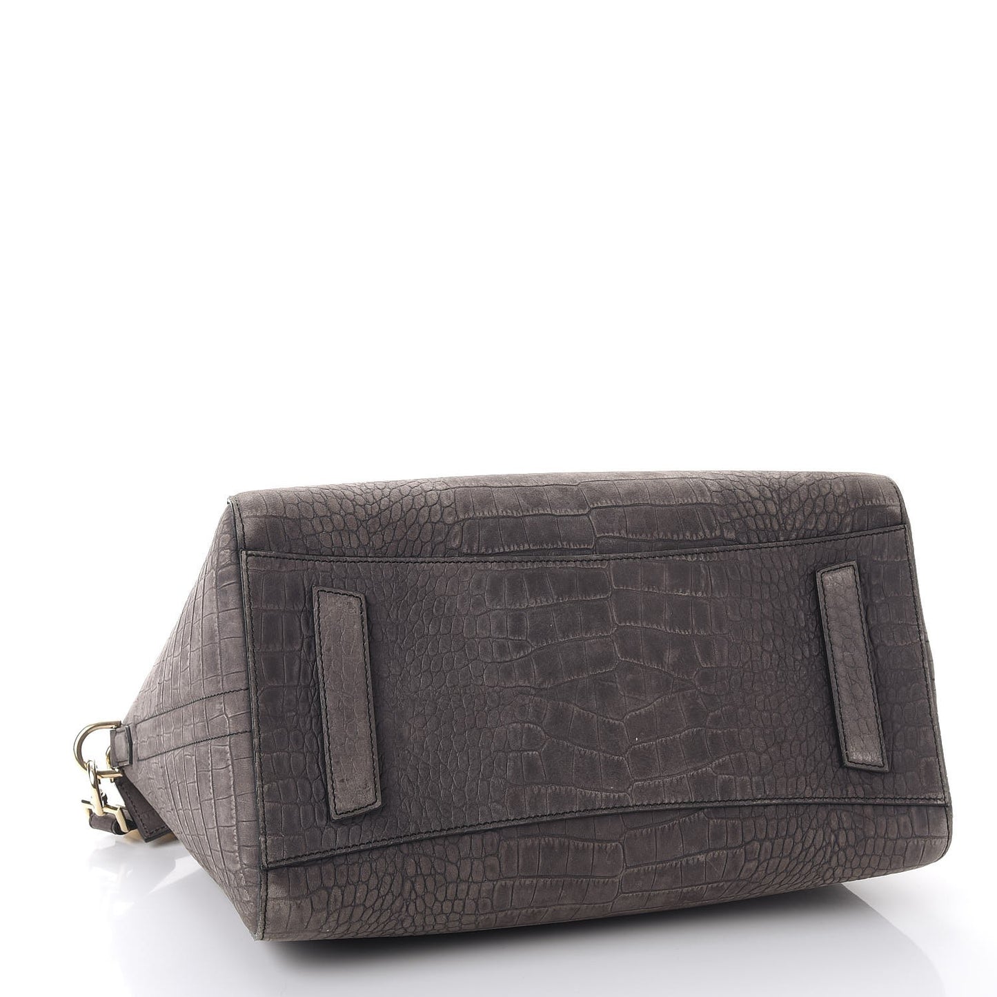 Nubuck Crocodile Embossed Medium Antigona Washed Black