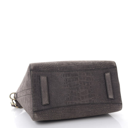 Givenchy Nubuck Crocodile Embossed Medium Antigona Washed Black 4 of 14