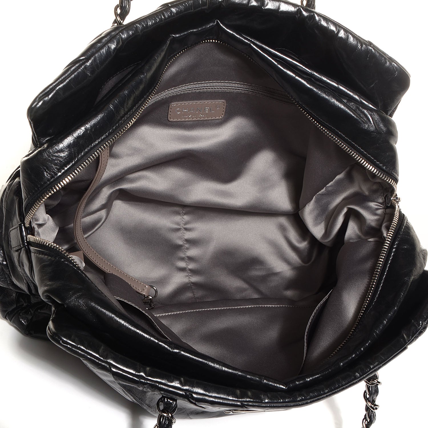 Chanel Glazed Calfskin Twisted Large Tote Black 5 of 7