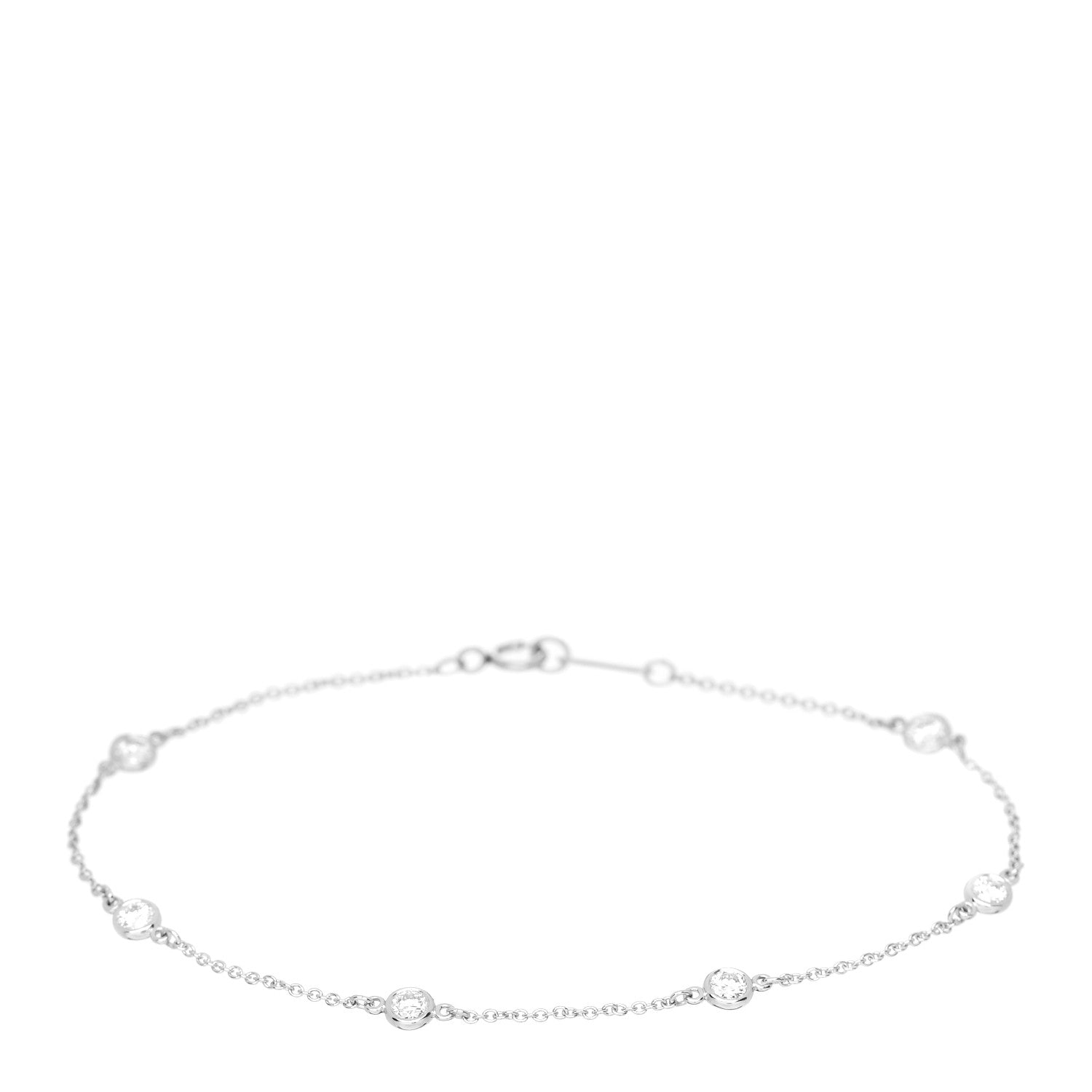 Tiffany Platinum Diamond .60ctw Elsa Peretti Diamonds by the Yard Station Bracelet 1 of 4