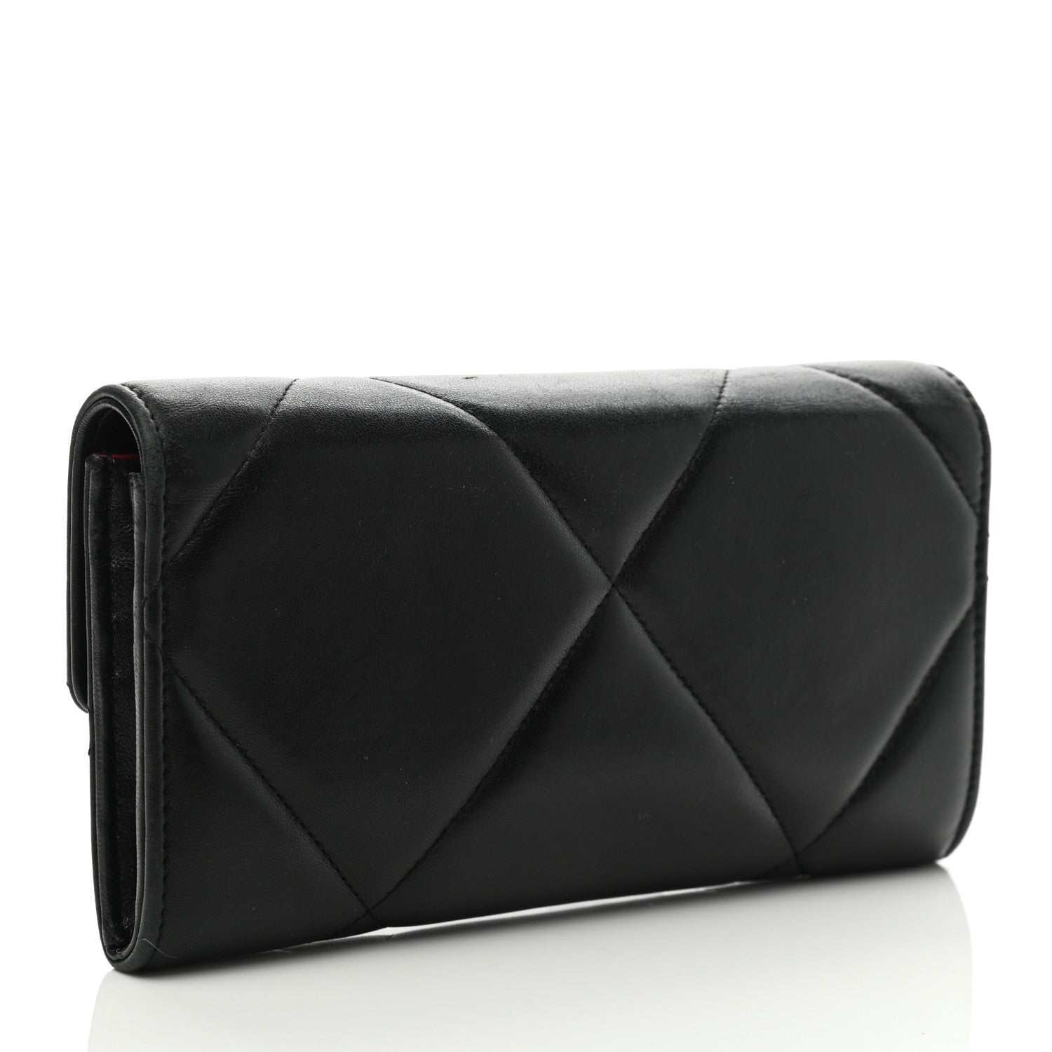 Chanel Lambskin Quilted Chanel 19 Flap Wallet Black 3 of 9