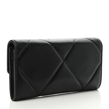 Chanel Lambskin Quilted Chanel 19 Flap Wallet Black 3 of 9