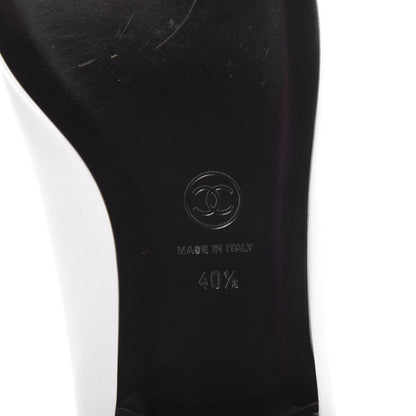 Chanel Lambskin Cap Toe Ballerina Flats 40.5 White Black 6 of 10