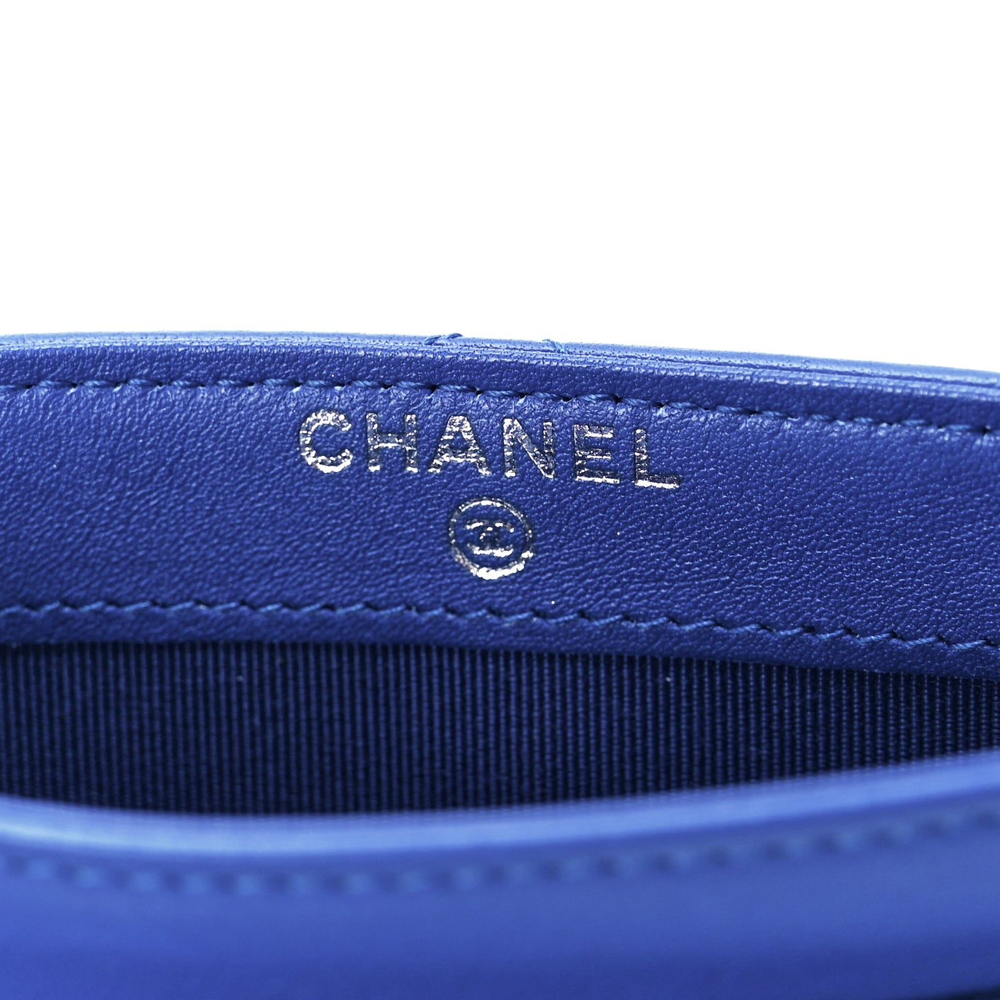 Patent Calfskin Quilted Flap Clutch Wallet Blue