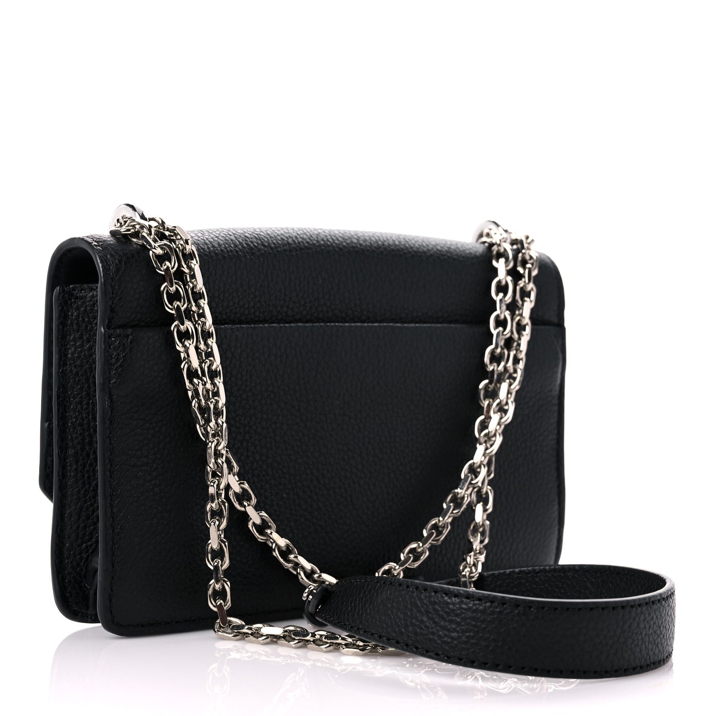 Calfskin Alix Soft Flap Clutch Black