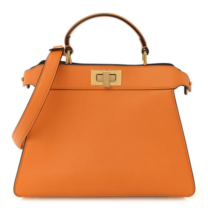 Fendi Vitello Seta Nappa Bi-Color Small Peekaboo I SEE U Satchel Clementine Rose Ghianda 1 of 9