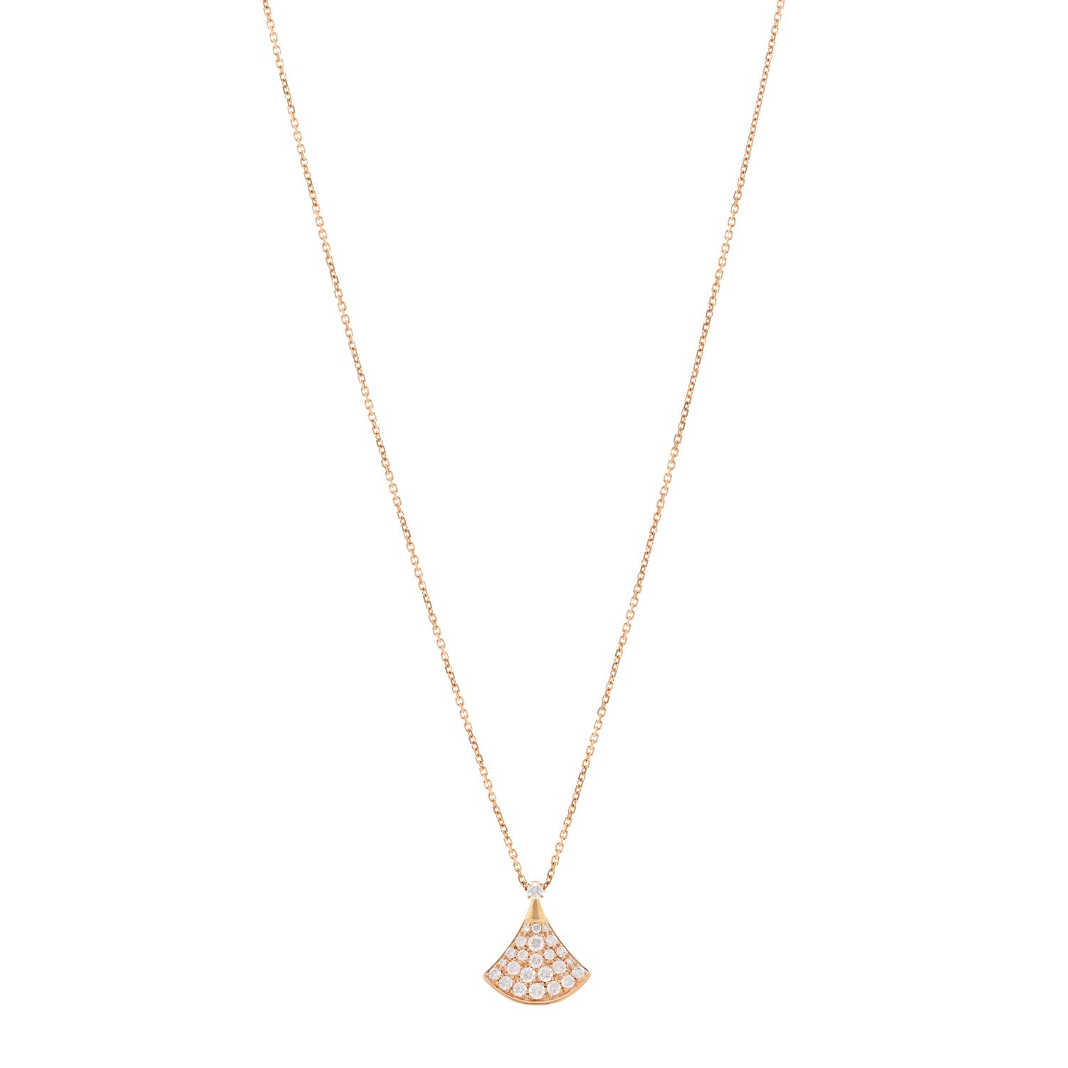 Bulgari 18K Rose Gold Diamond Divas' Dream Pave Pendant Necklace 1 of 5