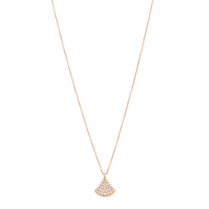 Bulgari 18K Rose Gold Diamond Divas' Dream Pave Pendant Necklace 1 of 5