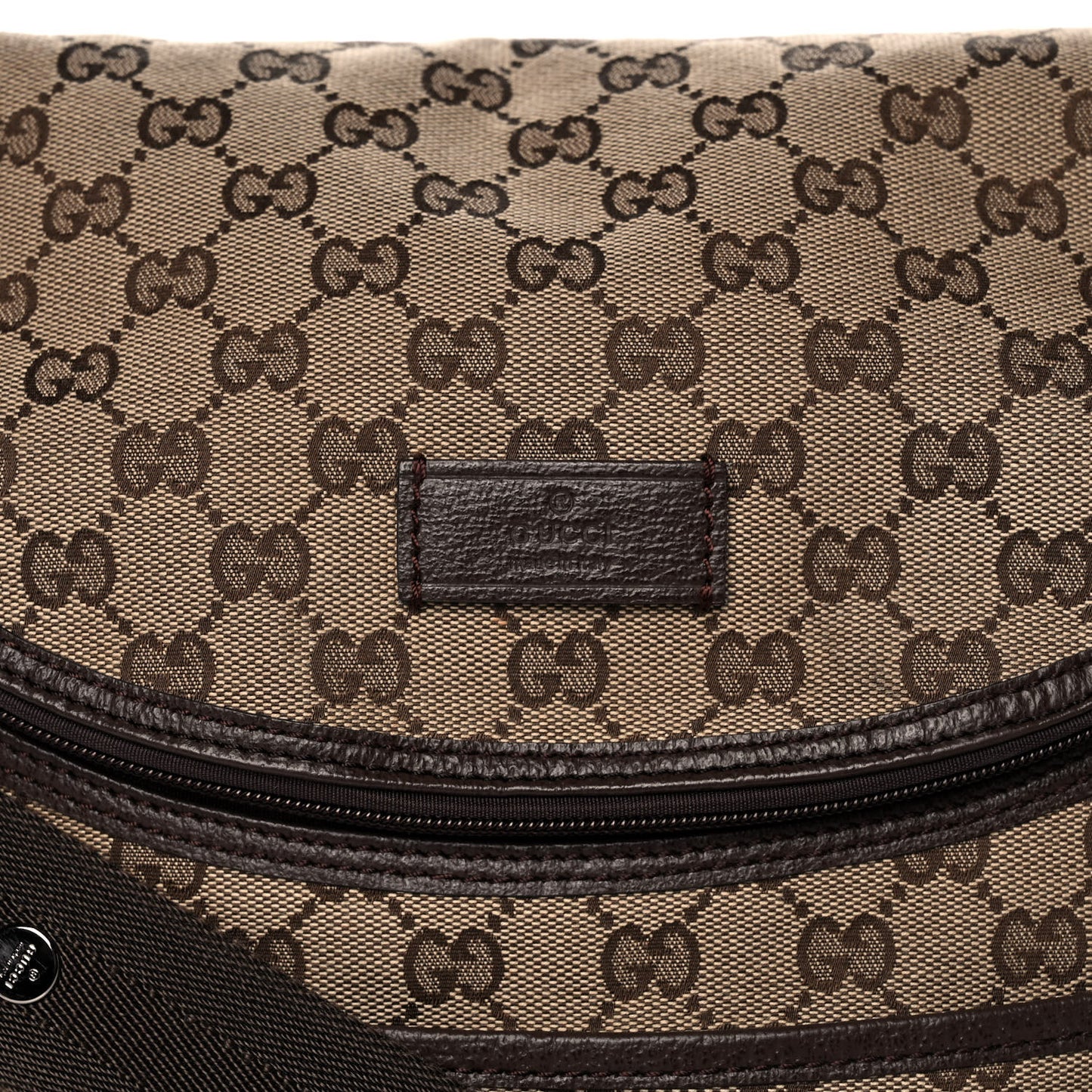 Monogram Natural Pigskin Large Diaper Bag Beige Ebony Cocoa Dark Chocolate