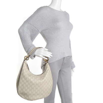 Gucci Guccissima GG Twins Medium Hobo Off White 2 of 8